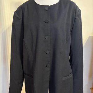 ABERCROMBIE & FITCH Women's Collarless Black Blazer - size XL